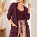  SOLID RIB MIDI OPEN CARDIGAN