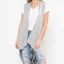 Small GREY HI-LOW BACK LACE DETAIL VEST