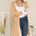 Small MUSTARD Stripe Midi Open Cardigan
