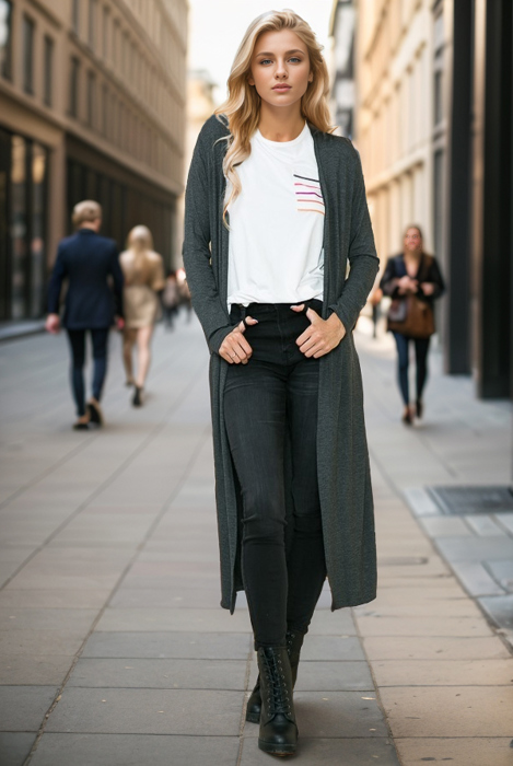 LIGHTWEIGHT SOLID MAXI CARDIGAN