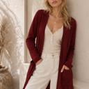  LIGHTWEIGHT MIDI OPEN CARDIGAN WITH FRONT POCKETS