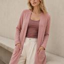 Small ROSE LIGHTWEIGHT MIDI OPEN CARDIGAN WITH FRONT POCKETS