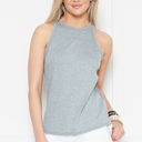 Large HEATHER GREY BASIC RIBBED TANK TOP