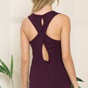 Medium PLUM CROSS BACK TUNIC TANK TOP