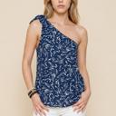  PRINT ONE SHOULDER KNOT SIDE TOP