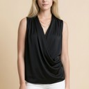  SATIN OVERLAP CHEST SLEEVELESS TOP