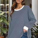 Small NAVY LOOSE FIT STRIPE TUNIC TOP