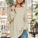  WAFFLE OVERSIZED SWEATSHIRT WITH SIDE SLIT