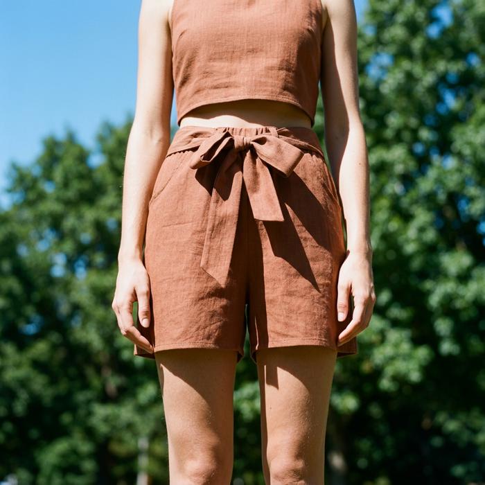 PAPER BAG LINEN SHORTS