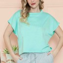 Small MINT SOLID CROP TOP