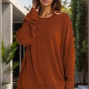 S-M RUST WAVE RIB OVERSIZED SWEATSHIRT