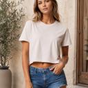 Small WHITE BASIC SOFT CROP TOP 
