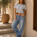 Small HEATHER GREY BASIC SOFT CROP TOP 