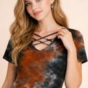 Small RUST CHEST CRISS CROSS TIE DYE TOP