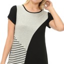  COLOR BLOCK SHORT SLEEVE TUNIC TOP