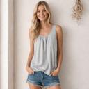  SLEEVELESS TANK TOP WITH RUCHED CHEST AND TUNIC LENGTH