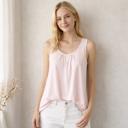 Small BLUSH SLEEVELESS TANK TOP WITH RUCHED CHEST AND TUNIC LENGTH