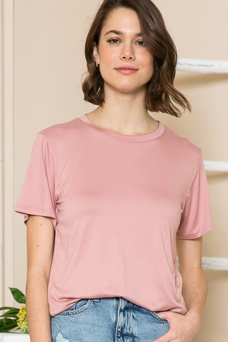 SUPER SOFT BASIC SOLID SHORT SLEEVE TOP