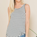  STRIPE TANK TOP WITH SIDE KNOT