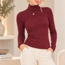 Small BURGUNDY KNIT TURTLE NECK TOP