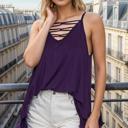  V-NECK CRISS CROSS TUNIC TANK TOP