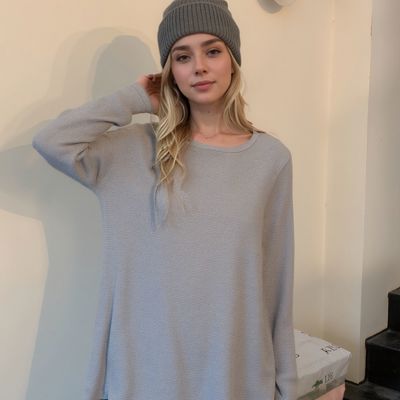 KNIT LONG SLEEVE TUNIC TOP