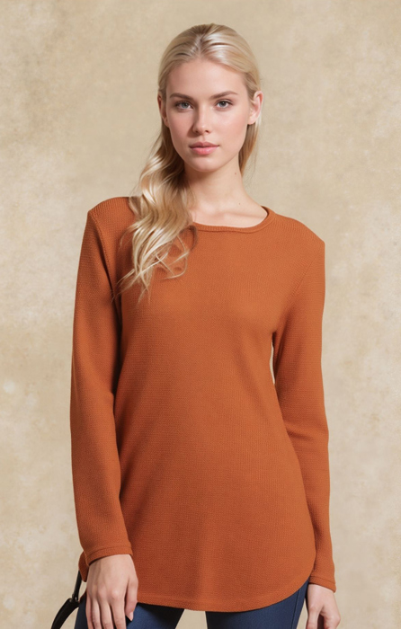 KNIT LONG SLEEVE TUNIC TOP