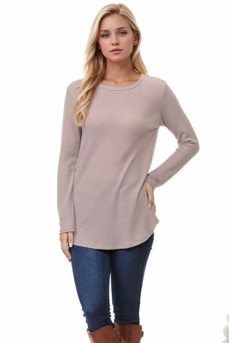 KNIT LONG SLEEVE TUNIC TOP
