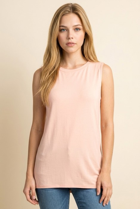 SLEEVELESS TOP WITH BACK KEYHOLE