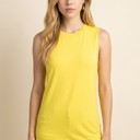 Small YELLOW SLEEVELESS TOP WITH BACK KEYHOLE