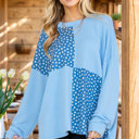  OVERSIZED TUNIC WITH DITSY FLORAL PRINT PATCHES