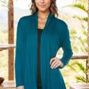 Small TEAL Long Sleeve Cardigan for Women Open Front Dressy (Multi Colors Office Cardigan)