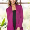 Small MAGENTA Long Sleeve Cardigan for Women Open Front Dressy (Multi Colors Office Cardigan)