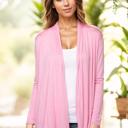 Small PINK Long Sleeve Cardigan for Women Open Front Dressy (Multi Colors Office Cardigan)