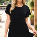 Small BLACK PEPLUM SHORT SLEEVE TOP
