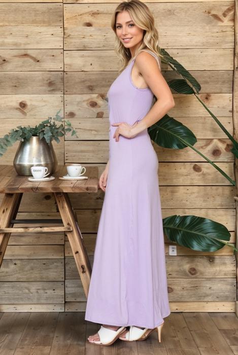 SOLID TANK RACERBACK MAXI DRESS 