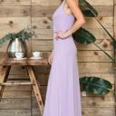 Medium LAVENDER SOLID TANK RACERBACK MAXI DRESS 
