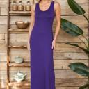 Small PURPLE SOLID TANK RACERBACK MAXI DRESS 