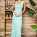 Small MINT SOLID TANK RACERBACK MAXI DRESS 