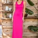 Small FUCHSIA SOLID TANK RACERBACK MAXI DRESS 