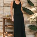 Small BLACK SOLID TANK RACERBACK MAXI DRESS 