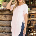 Small LIGHT PINK SHORT SLEEVE TUNIC WITH SIDE SLIT
