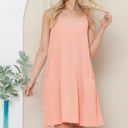 Small SALMON WAVE RIB STRAP MINI DRESS WITH SIDE POCKETS
