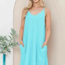 Small SAPPHIRE WAVE RIB STRAP MINI DRESS WITH SIDE POCKETS