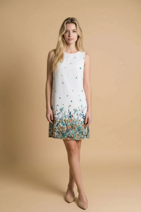 FLORAL SLEEVELESS SHIFT DRESS