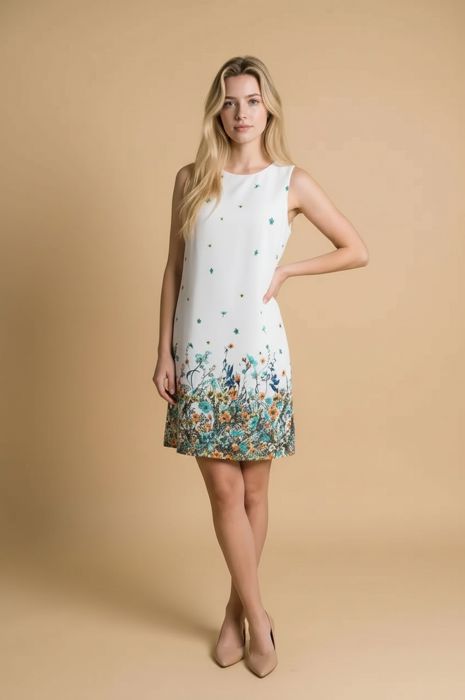 FLORAL SLEEVELESS SHIFT DRESS