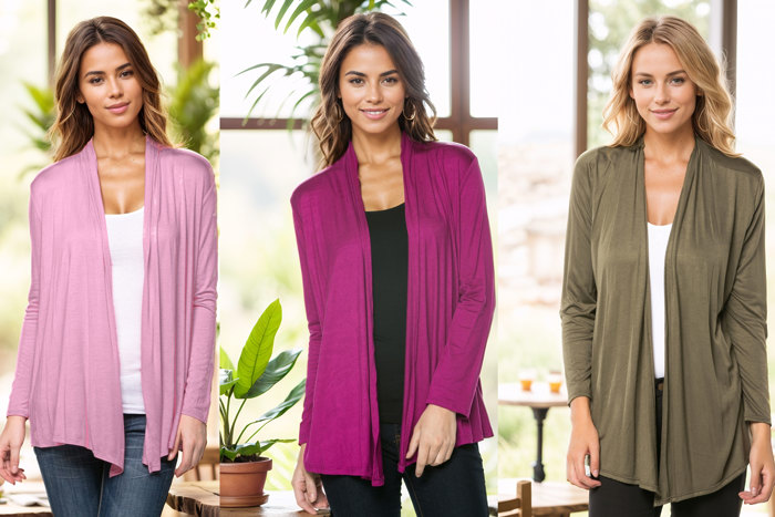 Long Sleeve Cardigan for Women Open Front Dressy (Multi Colors Office Cardigan)