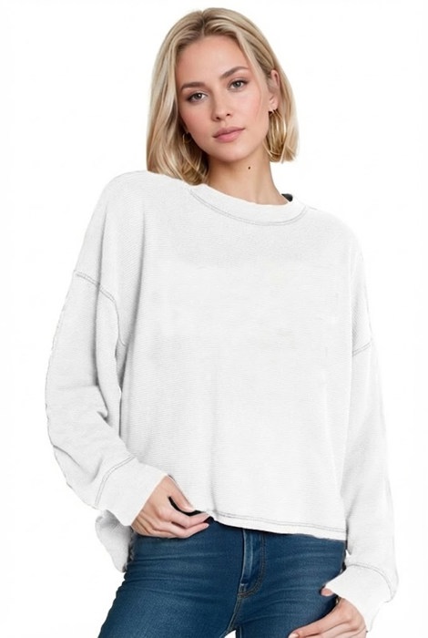 Oversized Crew Neck Sweater Top