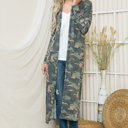 Small CAMO CAMO LIGHTWEIGHT MAXI OPEN CARDIGAN