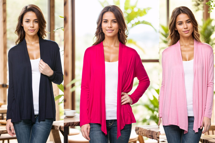Long Sleeve Cardigan for Women Open Front Dressy (Multi Colors Office Cardigan)